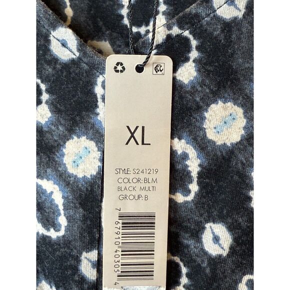 NIC+ZOE Midnight Shibori Twist Front Sheath Dress Women's XLarge Black Multi - Picture 6 of 9